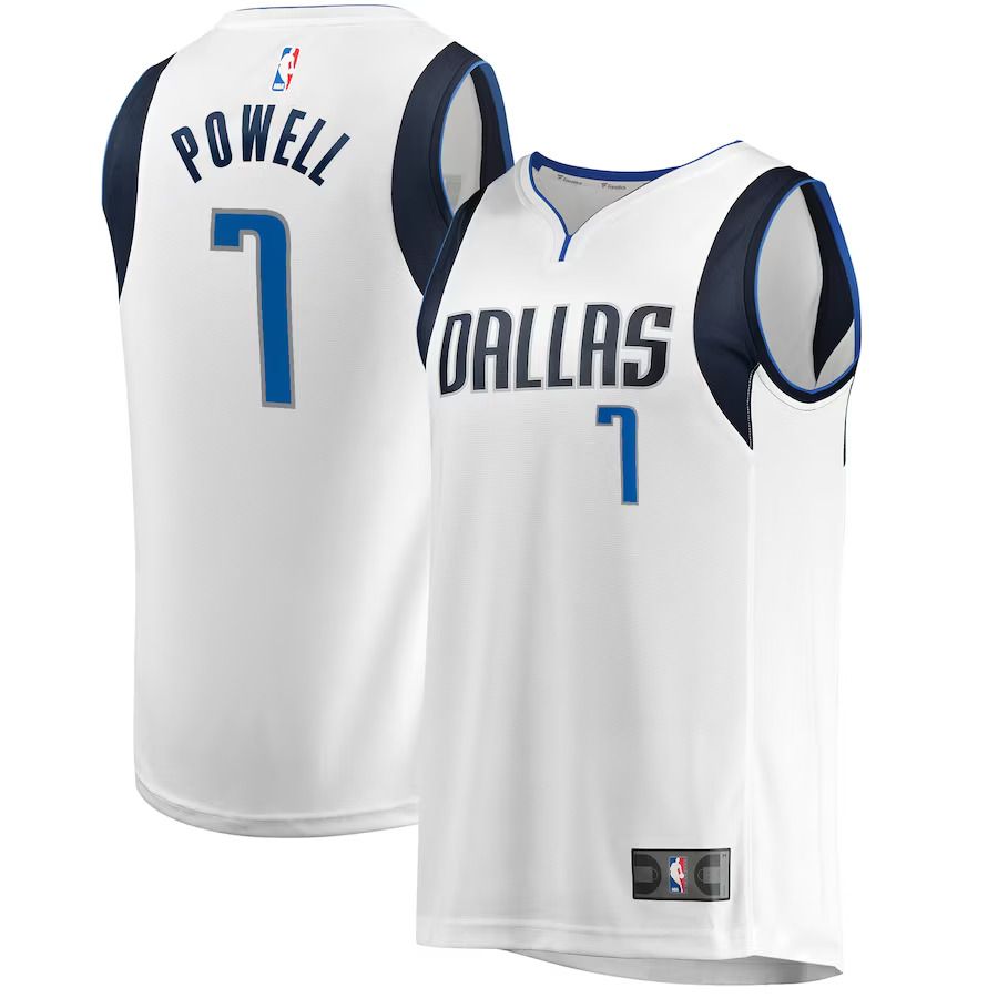 Men Dallas Mavericks #7 Fanatics Branded White Fast Break Player NBA Jersey